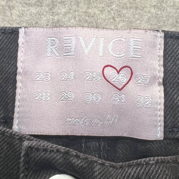 Revice Brown High Rise Button Fly Straight Leg Denim Jeans Waist 26" - Picture 3 of 10